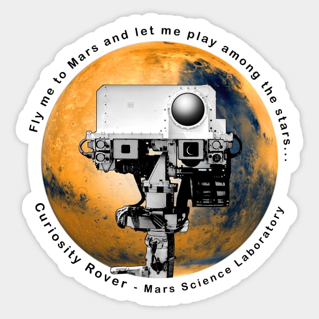 Curiosity Rover - Fly me to Mars Sticker by happyartresult